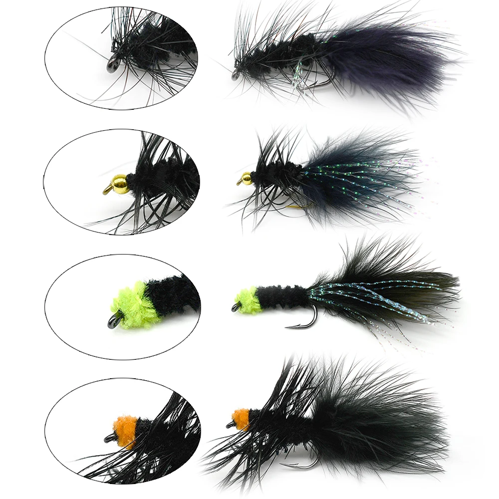 MNFT mezclado 8 Uds. De serpentinas de lana, moscas de pesca para Steelhead, Lucio, lubina, trucha arcoíris, señuelos para peces, cebo - imagen 4