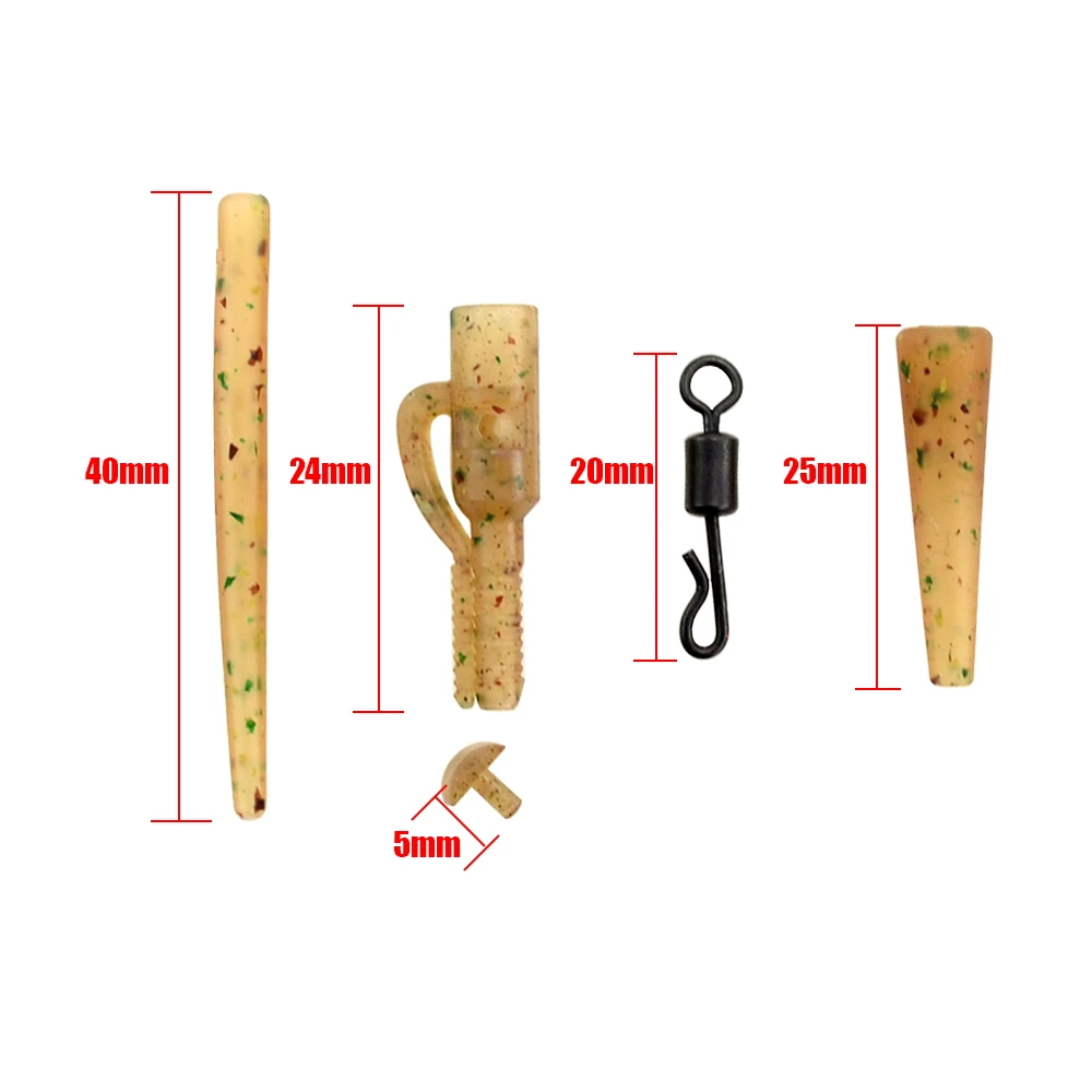 Clips de plomo de seguridad para pesca de carpa, con aguja de carnada de pesca giratoria y accesorios de pesca con aparejos terminales a presión HT03 - imagen 5