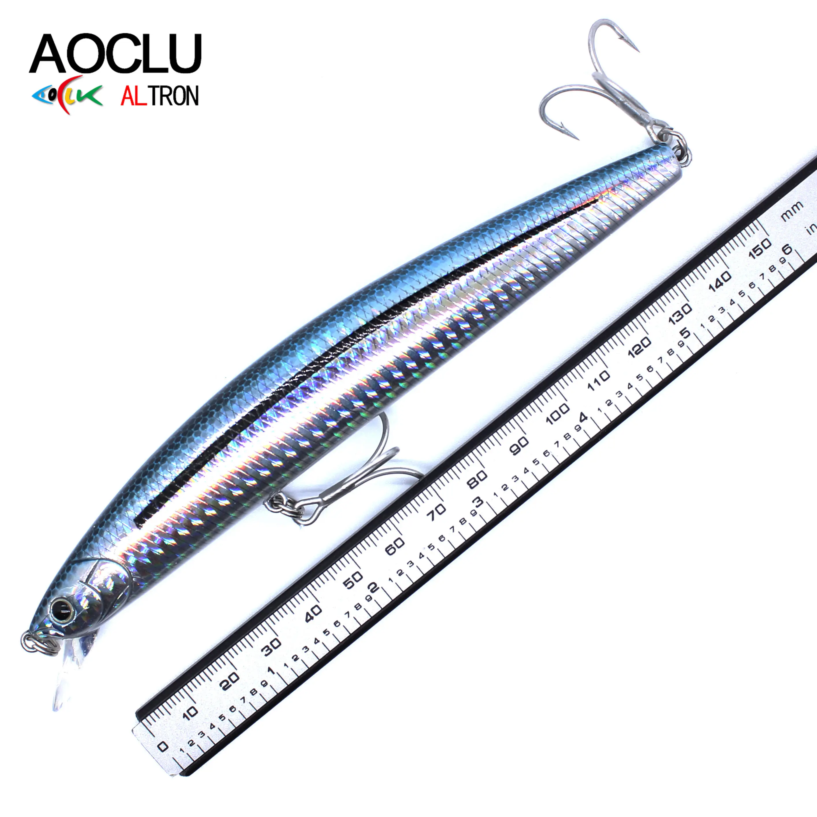 AOCLU flotante Jerkbait Wobbler 160mm 30g profundidad de buceo 0,5-1,5 m cebo duro Minnow agua salada atún señuelo de pesca brillo con revestimiento UV - imagen 3