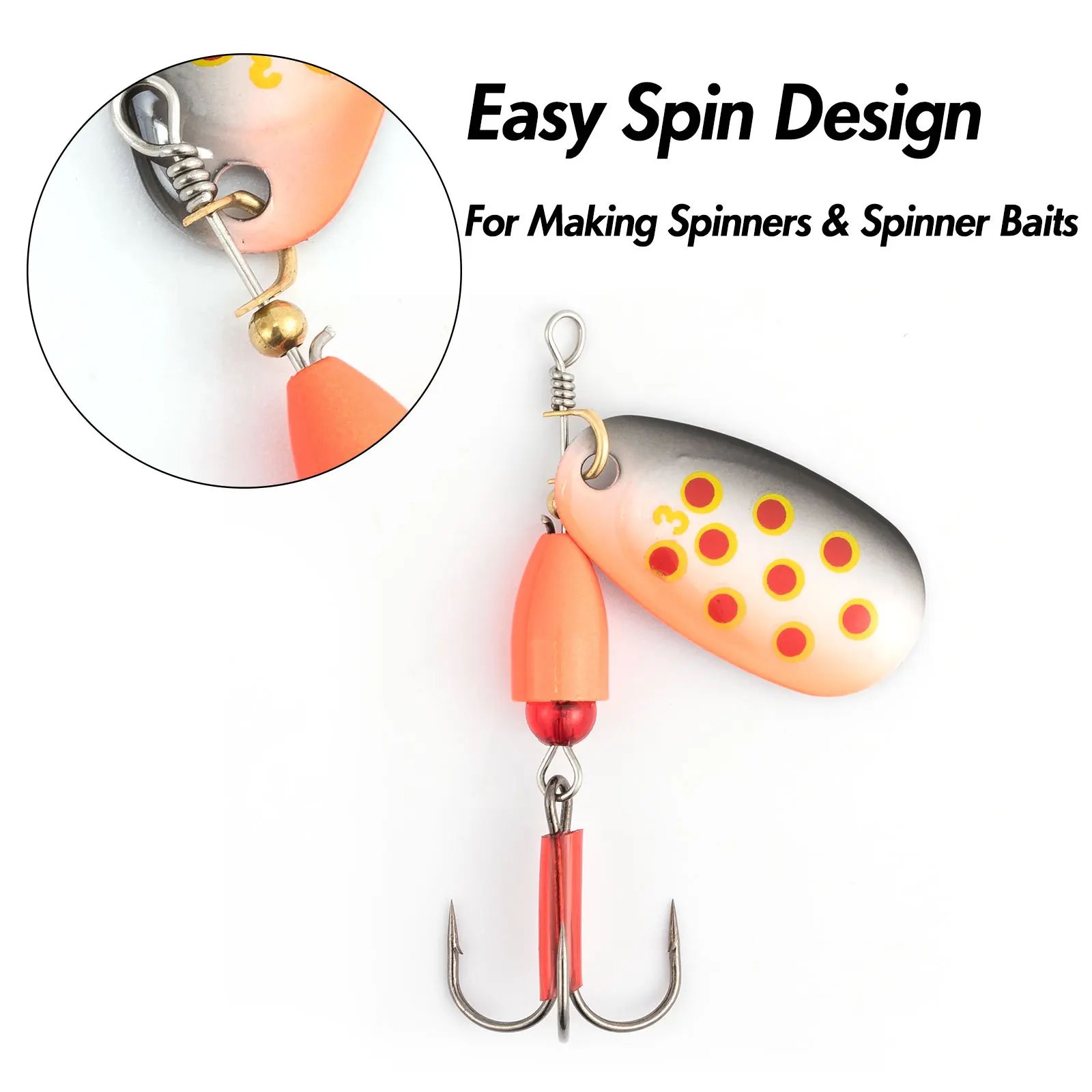 100 Uds. Horquillas plegadas en forma de U para pesca Spinner Metal Spin Spinner horquilla Spinnerbait de acero inoxidable Walleye Rig Bass - imagen 5