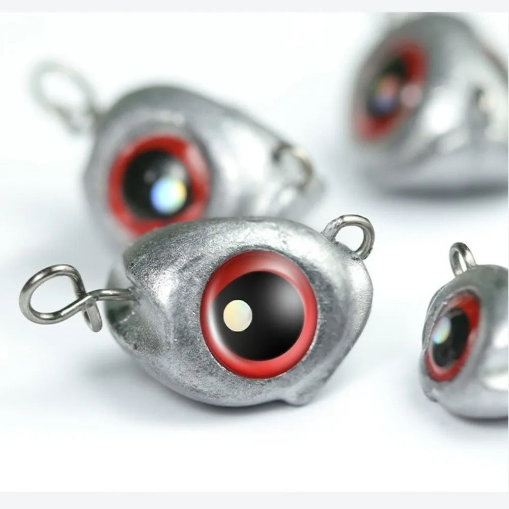 2025 Jig Head cabeza de plomo cebo plomo ojos grandes inferior Swimbait Jig Heads luminoso suave gusano señuelo Jig cabeza de Metal pesca - imagen 4