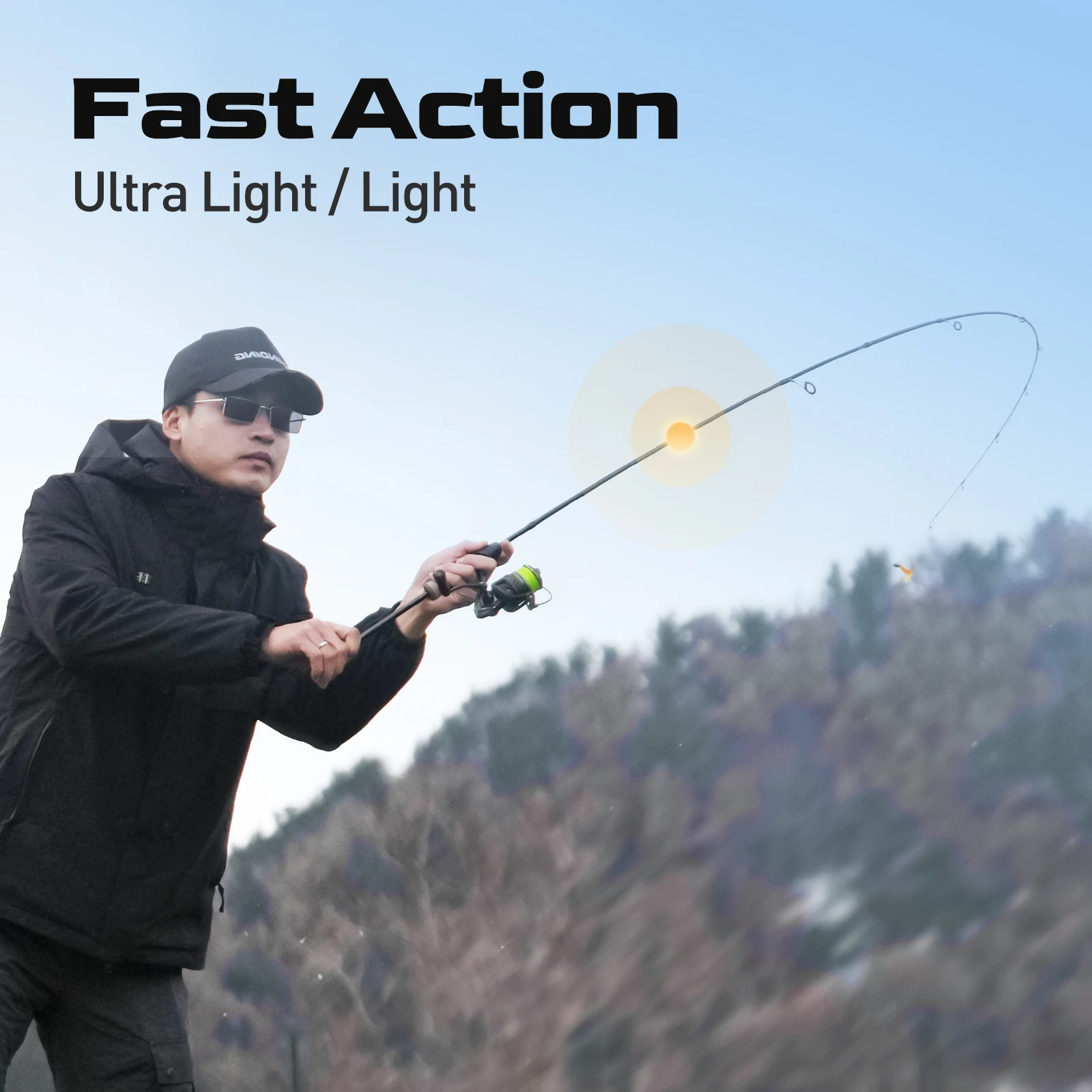 HANDING Pioneer Trout Fishing Rod de acción rápida, accesorio con 24 toneladas de fibra de carbono, guías de cerámica TS, anillo giratorio y fundición, 1,8-2,13 m - imagen 4