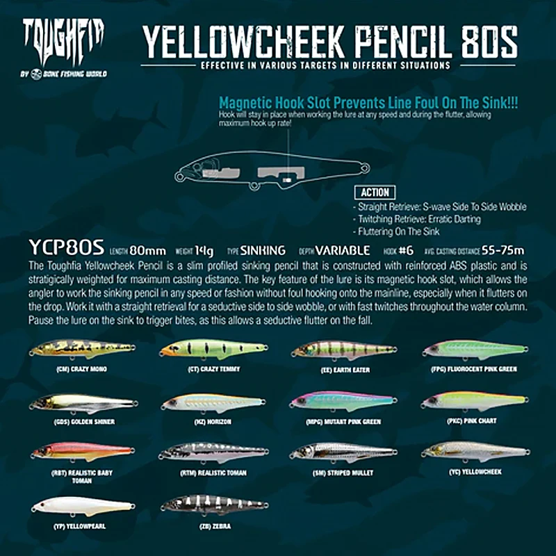 Señuelo de pesca Artificial, cebo de fundición de larga distancia, 80S, 14G/80mm - imagen 3