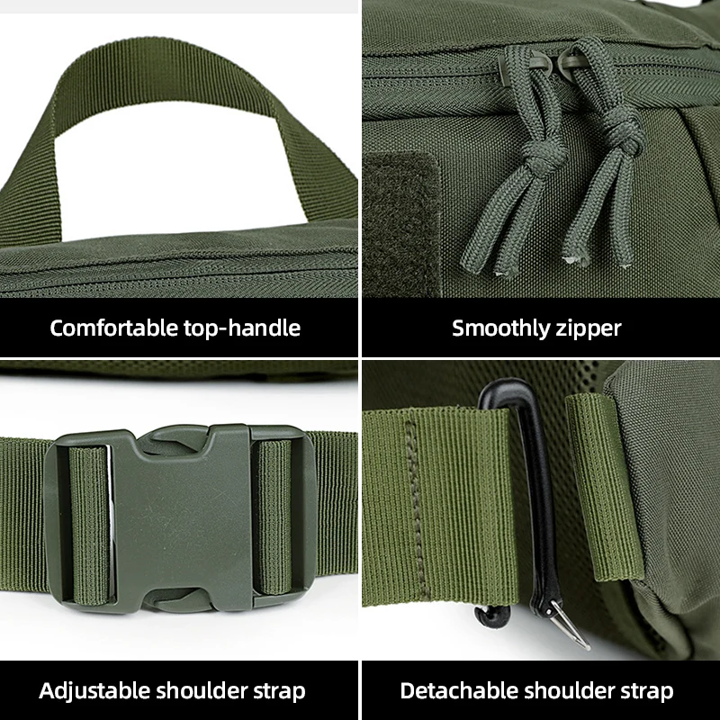 Riñonera de pesca para hombre, mochila deportiva táctica con eslinga para acampar al aire libre, escalada, correr, bolsos cruzados, bolsa grande para aparejo de caza - imagen 5