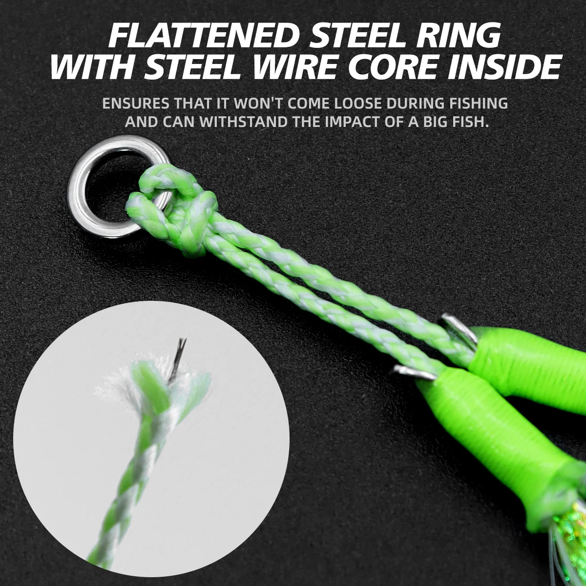 ZYZ 2 unids/lote anzuelos de ayuda doble de Jigging lento contiene anzuelos de pesca de Jigging de alambre de acero 1/0 #   2/0 #   3/0 #   4/0 #   Anzuelos de pesca Jigging - imagen 3