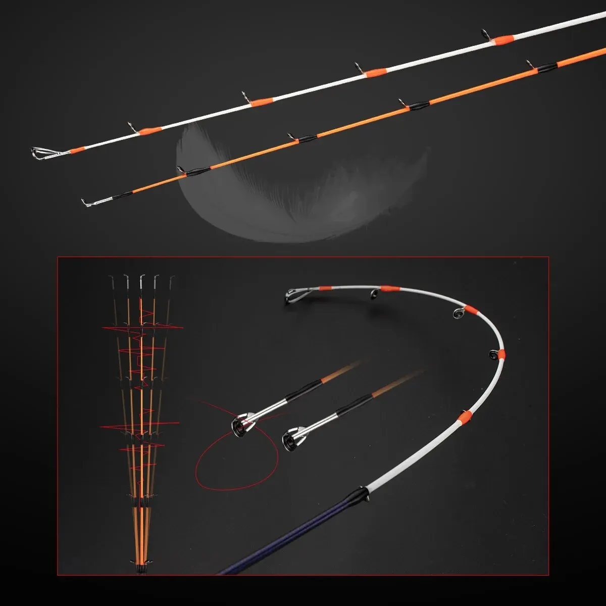 Caña de pescar de fundición de calamar, cebo de 20-80g/40-120g, puntas de ML/M, fibra de carbono ultraligera, para principiantes - imagen 5