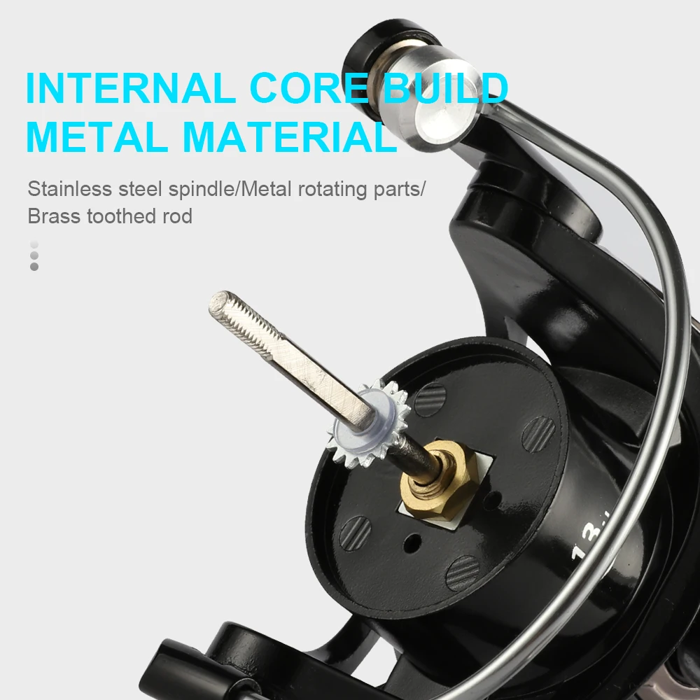 Carrete giratorio BILLINGS, carretes de pesca giratorios de arrastre máximo de 22LB, carrete de pesca para agua dulce, relación de engranaje 5,2: 1 con mecedores de Metal plegables - imagen 4