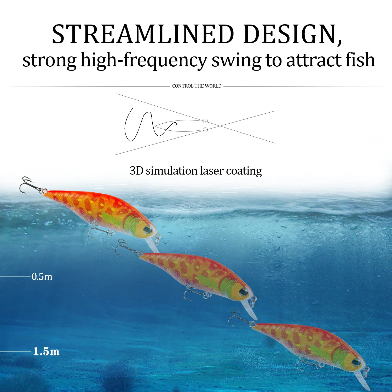Minnow-señuelo de pesca flotante, cebo duro de plástico Artificial, carpa, Lucio, Jerkbait, aparejos de pesca, 9cm, 11,1g, ojos 3D - imagen 5