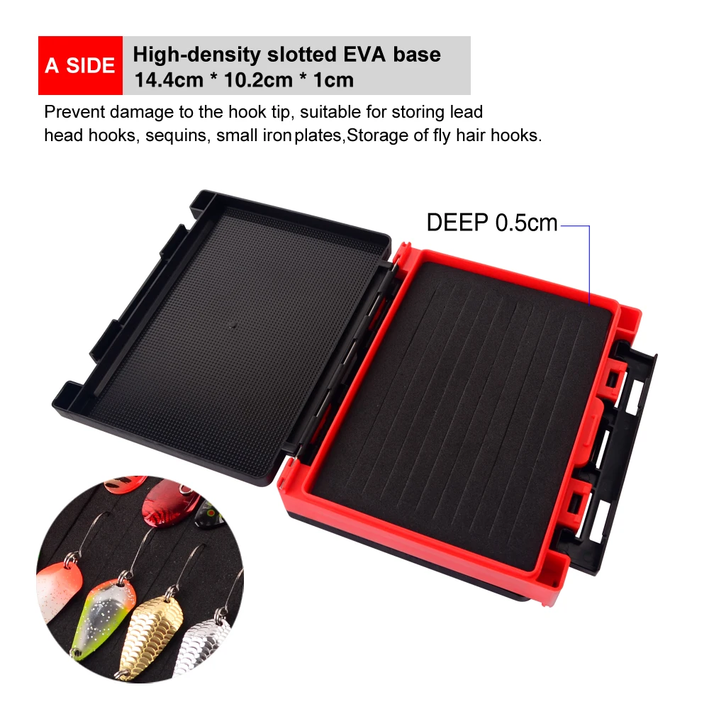 ILURE, nuevas cajas de cebo de plástico de doble cara, caja de cebo de alta calidad, gancho de cabeza de plomo colgante, ganchos de plantilla de lentejuelas, caja de accesorios - imagen 4