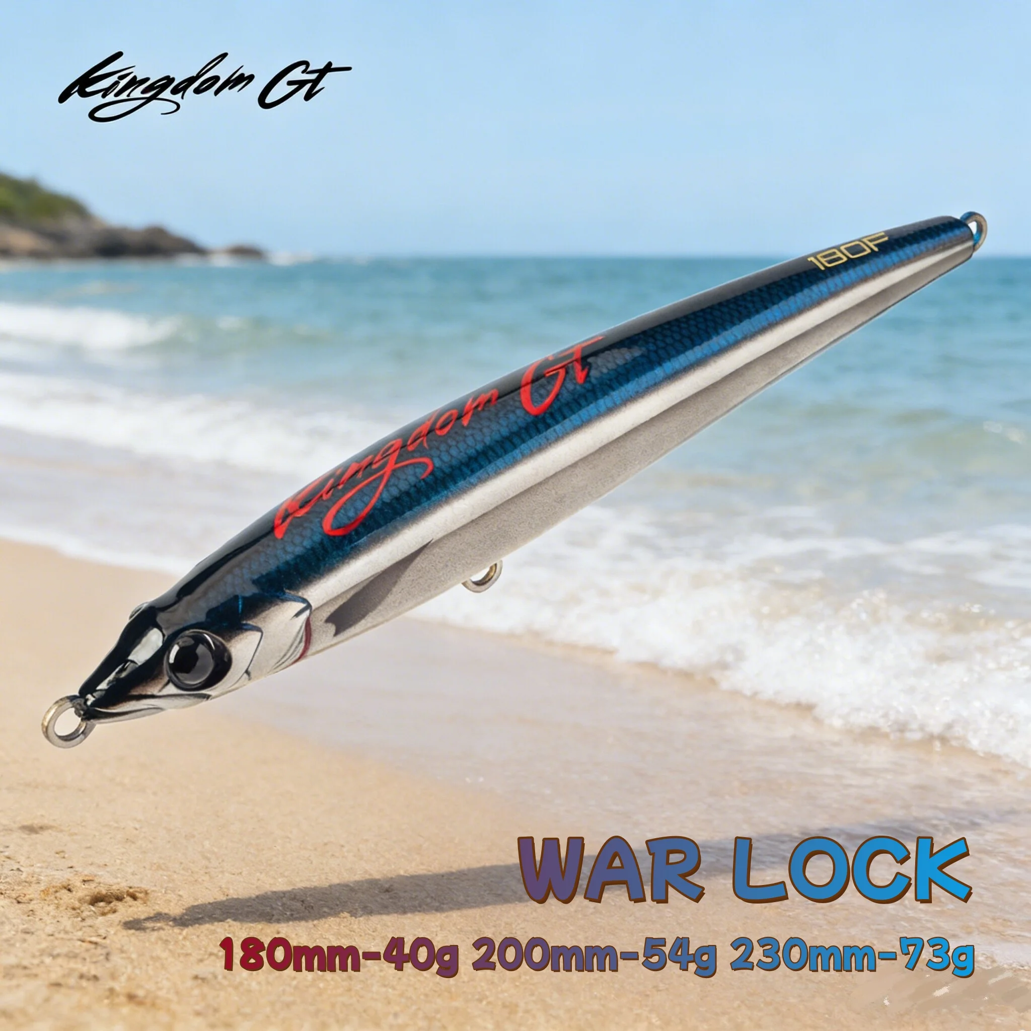 Señuelo tipo lápiz flotante Kingdom 180mm 40g 200mm 54g 230mm 73g Topwater agua salada GT atún cebos duros artificiales para pesca en el mar