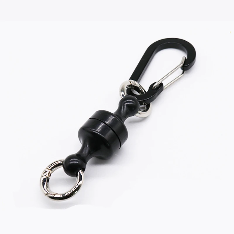 Pesca de acero portátil MRC, Clips magnéticos fuertes de liberación rápida, soporte de red con cordón de bobina de pesca, mosquetón de aluminio de 105x20mm - imagen 5