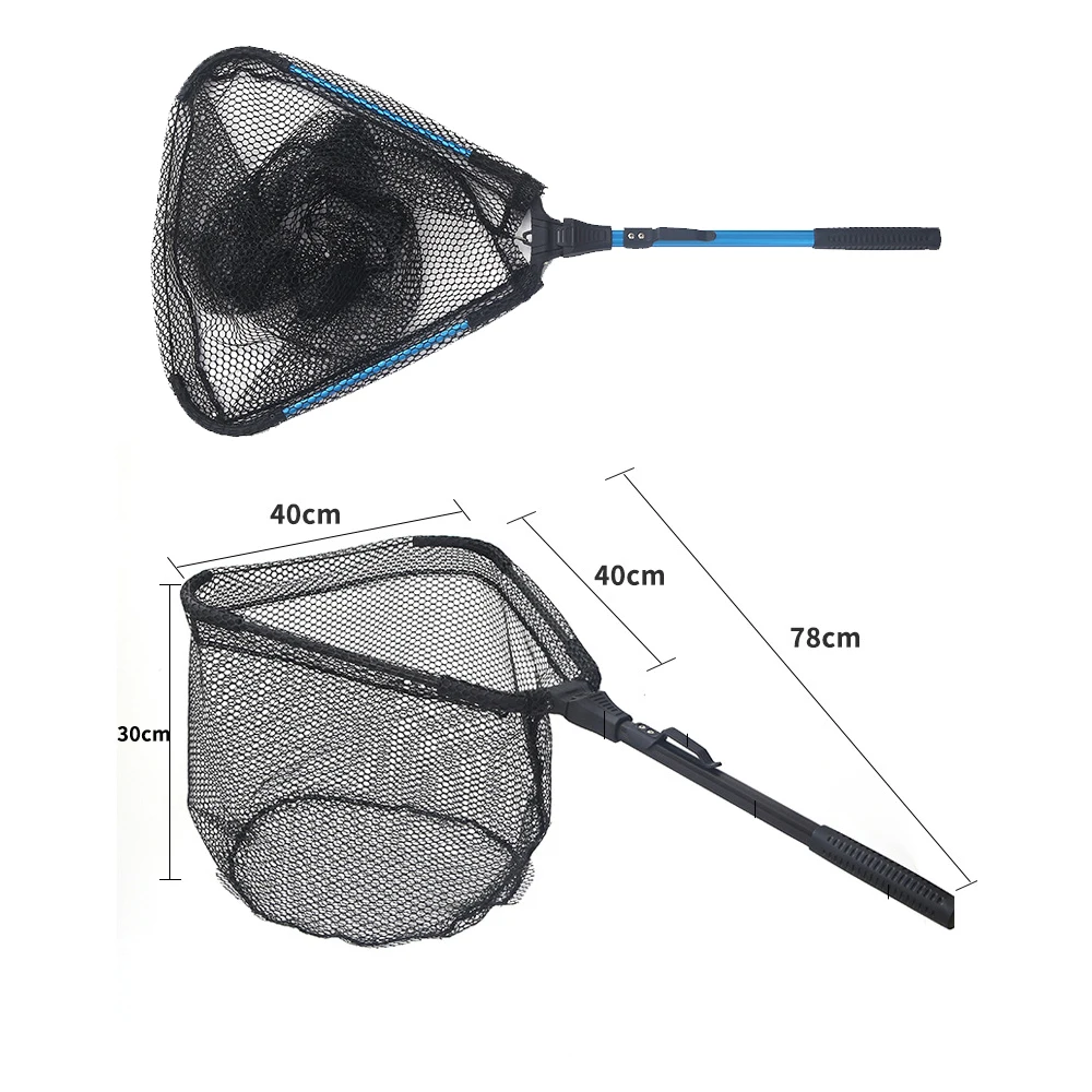 Redes de Pesca triangulares plegables, de acero inoxidable, telescópicas, pequeñas, Accesorios de Pesca de Mar - imagen 5