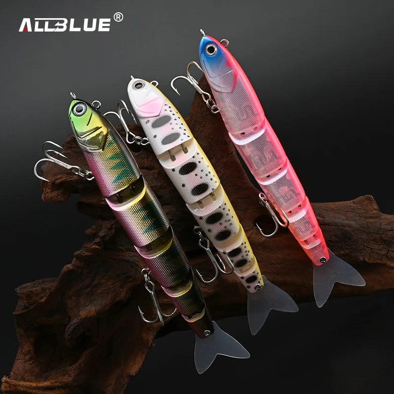 ALLBLUE ALIVE BAIT 140mm 16,5g señuelo de pesca flotante articulación Minnow Swimbait palo cola de silicona Topwater Bass Pike aparejos - imagen 4
