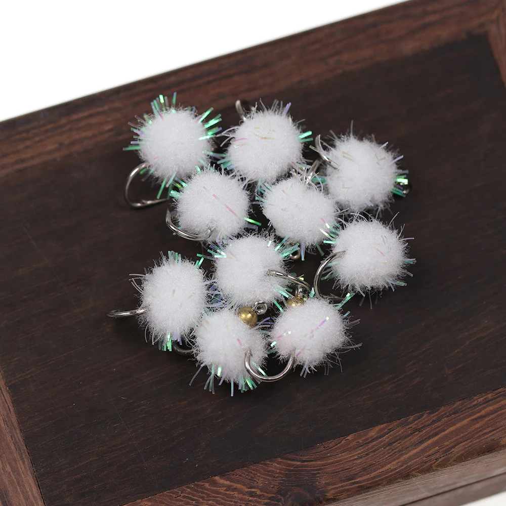 ICERIO 10 Uds latón Beadhead huevo moscas salmón pescado huevos trucha pesca mosca señuelo cebos - imagen 5