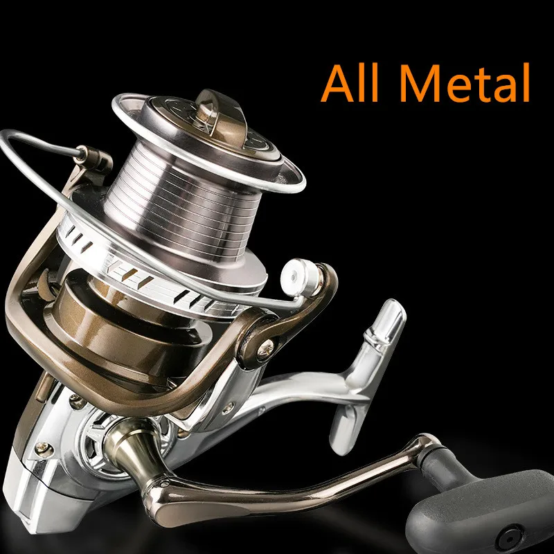 Carrete de Metal carrete giratorio de alta velocidad 5,2: 1 rueda de pesca totalmente de Metal potencia máxima de arrastre 8kg aparejos de pesca de mano izquierda/derecha - imagen 2