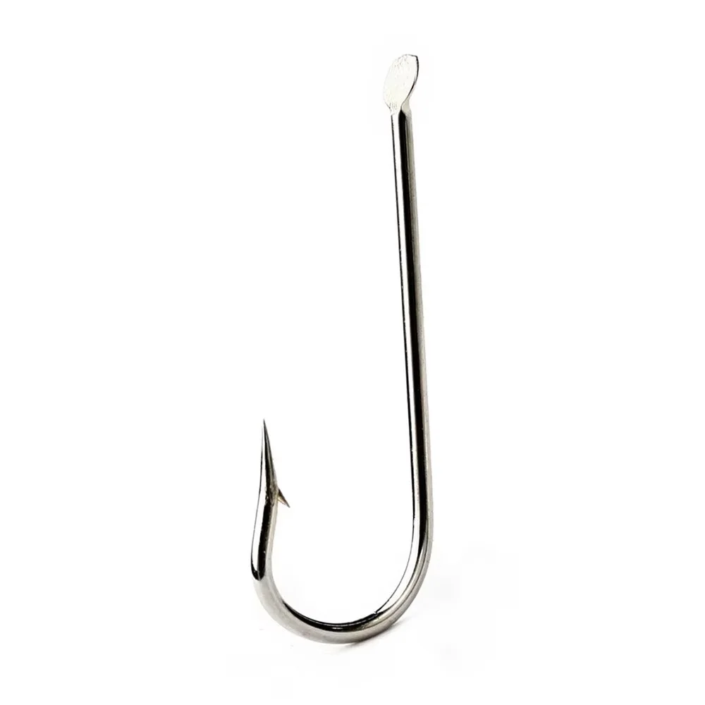 NGB 1799N gancho redondo plano de acero rico en carbono 100 unids/lote 1 # -10 #   Anzuelo de púas, aparejos de pesca de carpa Jigging, anzuelo doblado - imagen 3