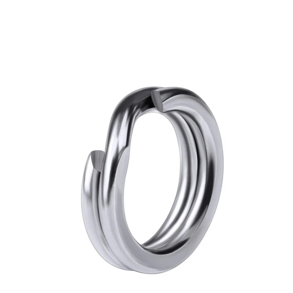 Anillo dividido de acero inoxidable para pesca, anillo dividido ovalado doble, accesorios de anillo sólido para anzuelo de pesca, señuelo giratorio - imagen 5