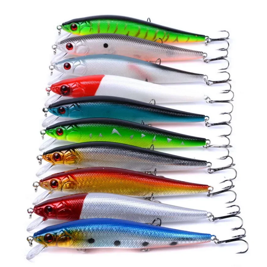 10 Uds Wobbler Minnow Señuelos de peces de mar Set 23g Crankbait señuelo de pesca falso Isca Artificiai cebo duro Señuelos de Pesca