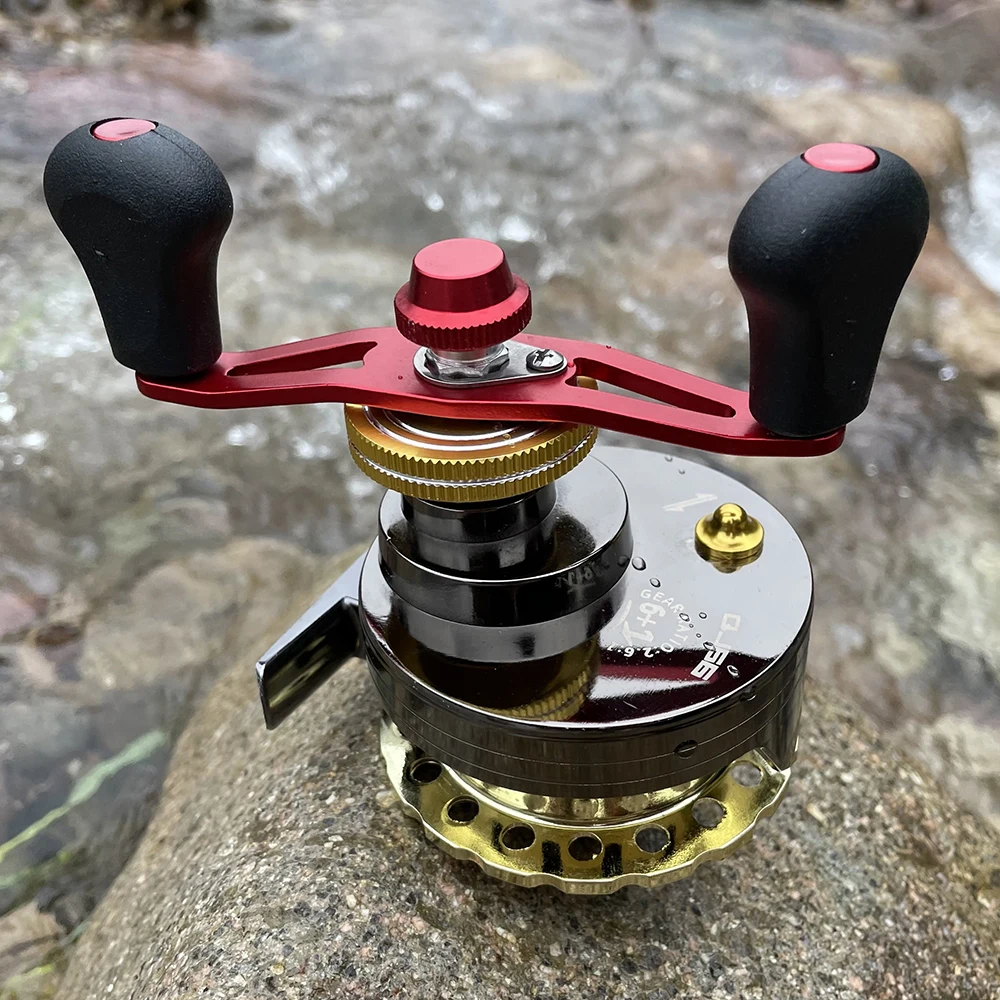 Mini carrete de pesca en hielo ultraligero, 205g, carretes de mano de balsa, rueda de pesca con mosca, aparejos de Metal para trucha, lubina, carpa, Lucio, Panfish - imagen 4