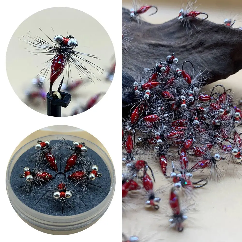 Señuelo de pesca con mosca, anzuelo de pelo Artificial, 5 piezas, 12 #, 14 #, #16, 18 # - imagen 2