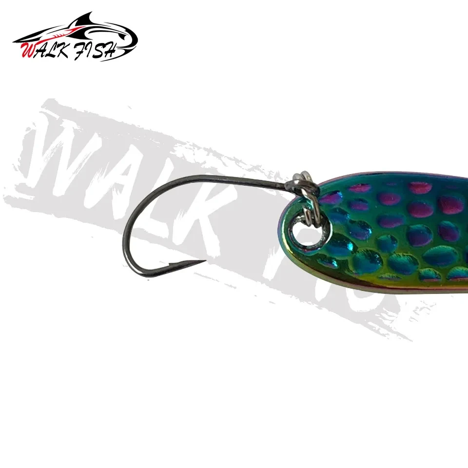 WALK FISH 2,5g 3,5g 5g cuchara de Metal Señuelos de Pesca con lentejuelas plantilla de sanguijuela Wobbler Isca Crankbaits para Pesca con mosca cebos duros trucha - imagen 4