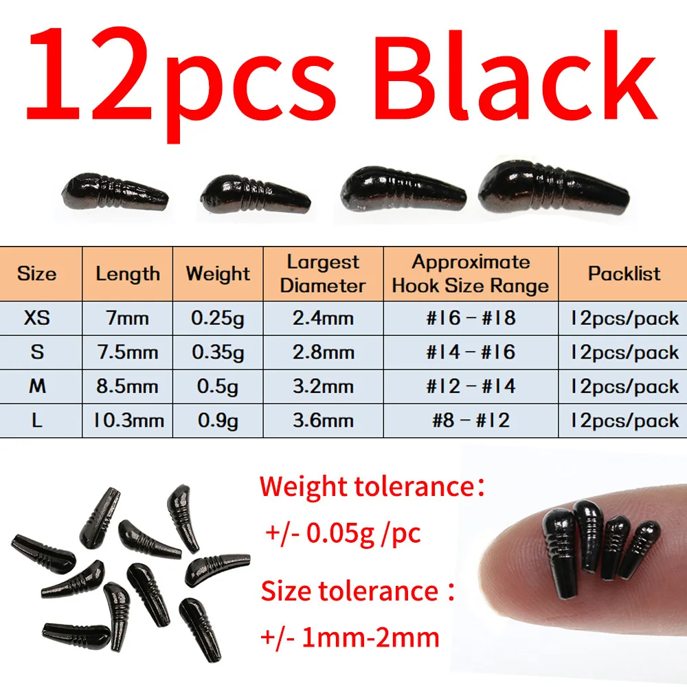 12Pcs black