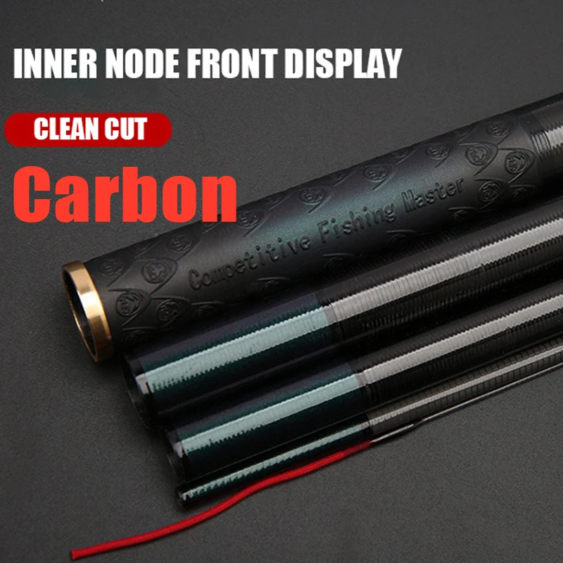Caña de pescar dura súper ligera 8H28, caña de agua dulce y salada de alta calidad, caña de mano telescópica de carbono de 3,6 m/10m para carpa - imagen 5