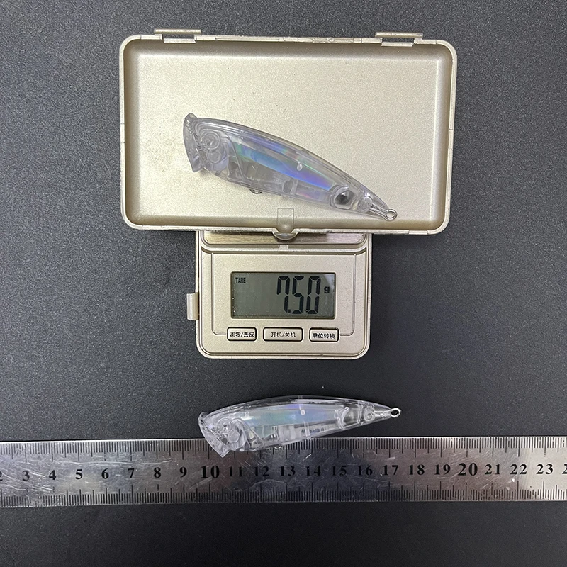 20 piezas sin pintar en blanco Popper señuelo 70mm 7,5g 3D Topwater Pop cebo Trolling cebos artificiales flotante Popper accesorios de pesca - imagen 2