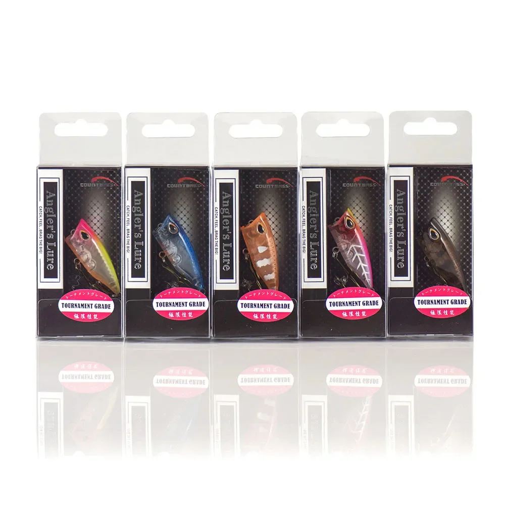 Señuelos de pesca con cebo duro Countbass Popper, Wobbler, tapón de agua dulce para pesca de lubina, 40mm, 3,6g