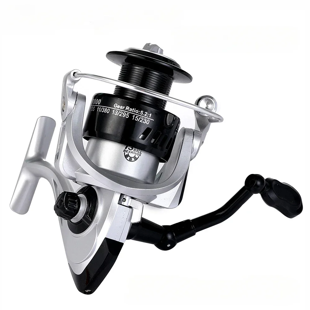 Carrete de pesca Jigging de agua salada de alta velocidad 5,2: 1 arrastre máximo 8KG 2000-7000 rueda de Baitcasting para perca lubina aparejos de pesca - imagen 3