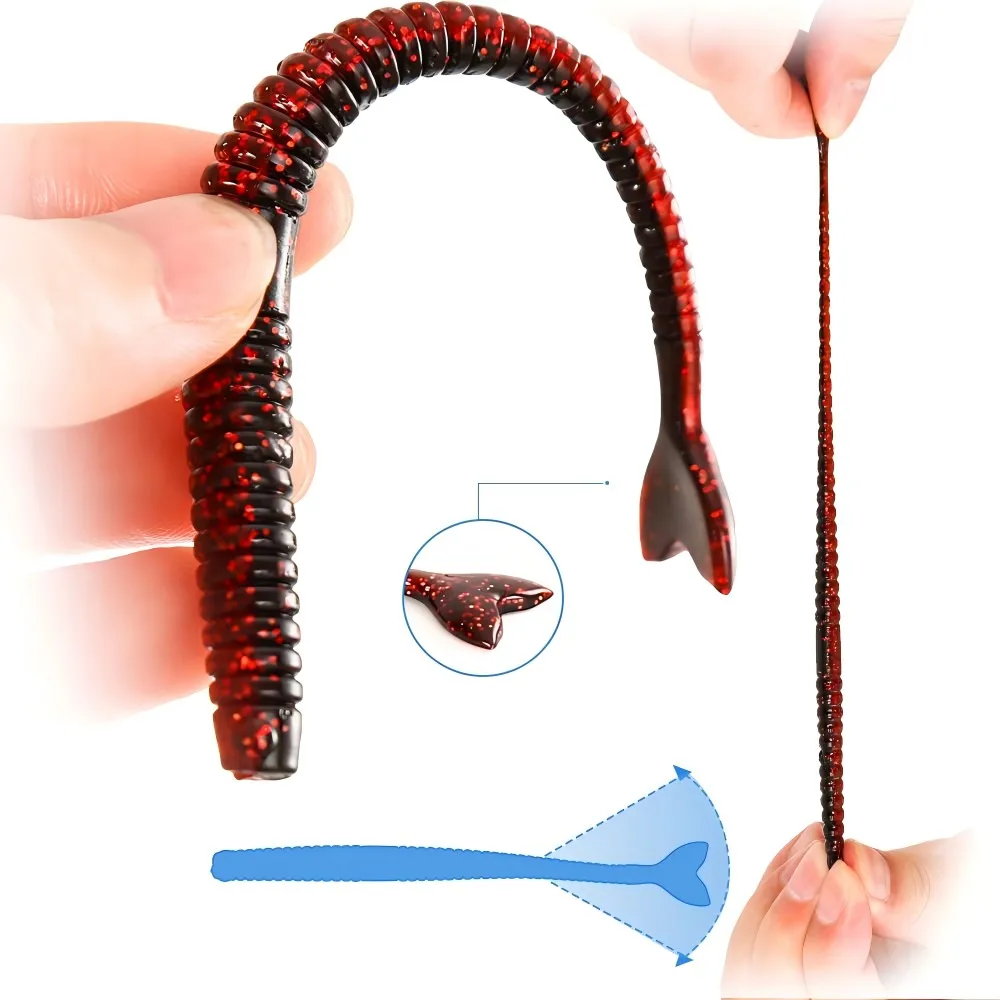 ZUKIBO-señuelo de pesca de hundimiento lento, 4/2,6/1,3g, 125/105/85mm, cebo suave, gusanos marinos artificiales, lombriz de tierra, Swimbait, Señuelos blandos de pesca - imagen 2