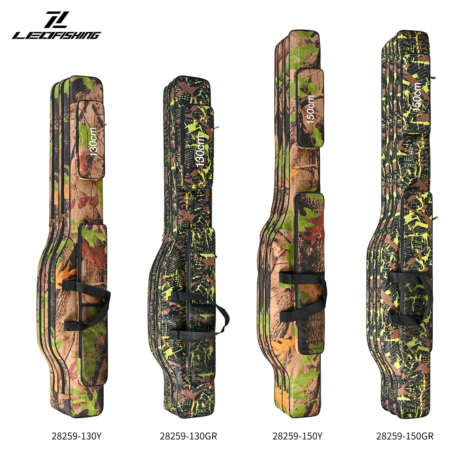 Bolsa para cañas de pescar camuflaje – Mochila cilíndrica viaje - imagen 3