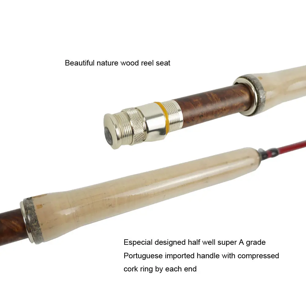 Aventik-caña de pescar con mosca de fibra de vidrio, 3 colores, 6 '7 ''7' 8'' 8 '1', Ultra media, de acción rápida, 4 secciones, rojo, azul, blanco, L - imagen 4