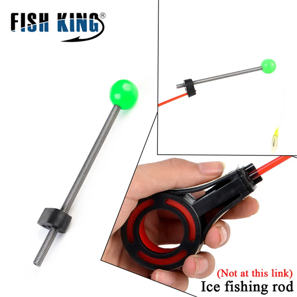 FISH KING caña de pescar en hielo, accesorio de acero inoxidable, portátil, colorido, para pesca al aire libre, invierno, 5 unids/lote por paquete - imagen 4