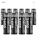 USB AA 3400mWh 10PC