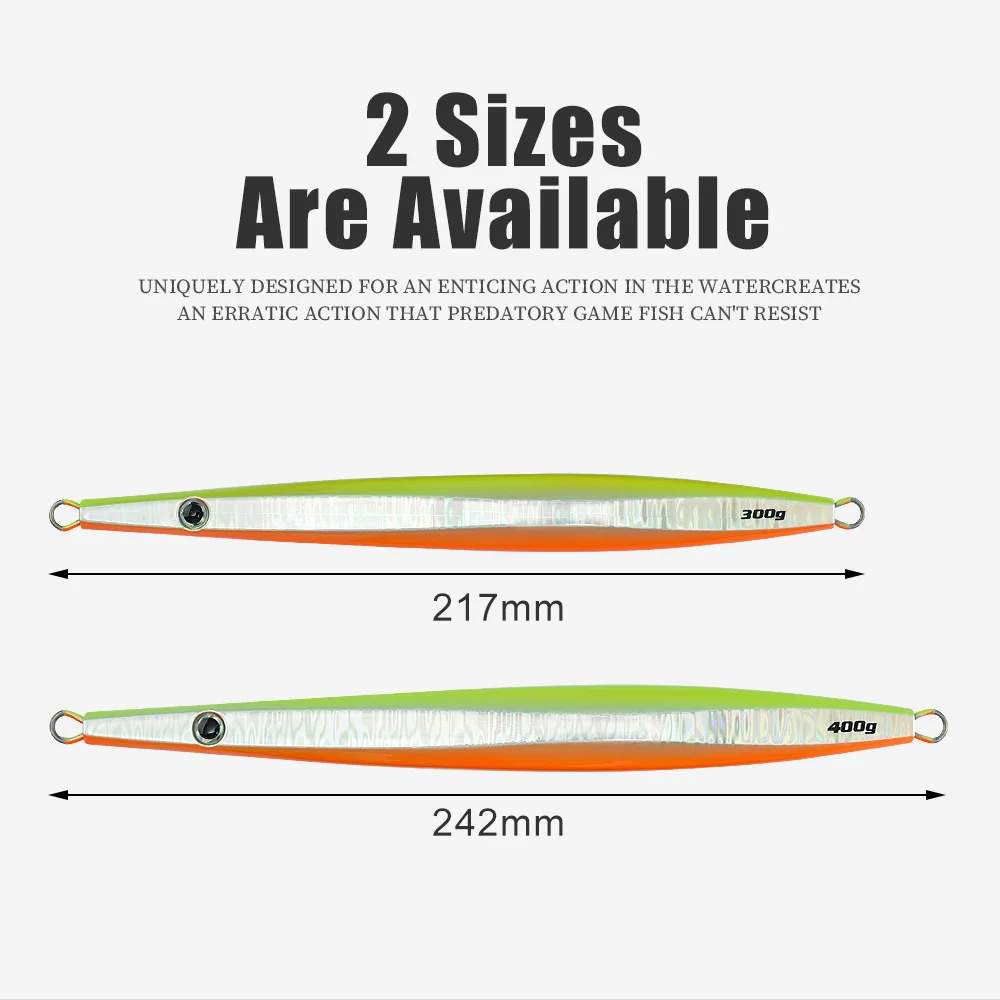 Jiggingpro 300g 400g señuelo de pesca de aguas profundas plantillas de Metal señuelo de Jigging de agua salada plantilla de paso lento - imagen 2