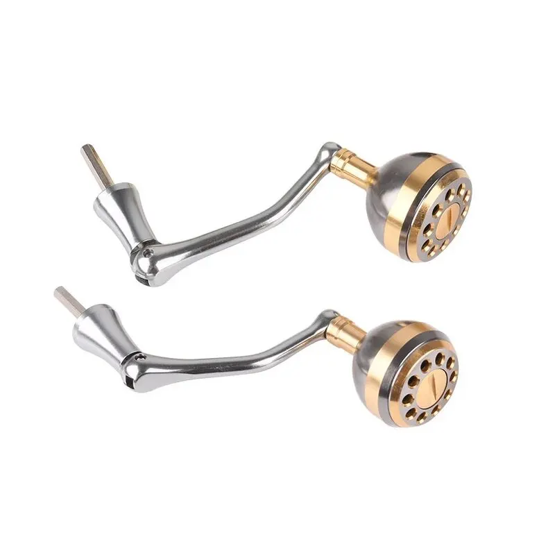 Carrete de pesca hexagonal plegable mediano/grande, mango compatible con perilla 2000-7000, accesorios de carrete giratorio de acero al carbono y Metal - imagen 4