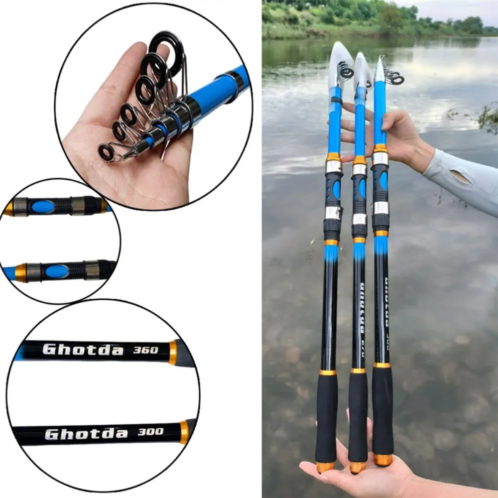 Caña de pescar de carpa 2,1-3,6, lanzamiento de larga distancia, fibra de carbono FRP dura, caña de pescar telescópica súper dura, herramientas de pesca - imagen 5