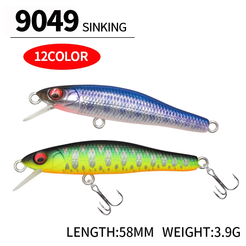 58mm 3,9g Mini Señuelos de Pesca de pececillo hundido Pesca Wobblers para Peche Bass cebo duro Artificial Jerkbait trucha Swimbait aparejos - imagen 3