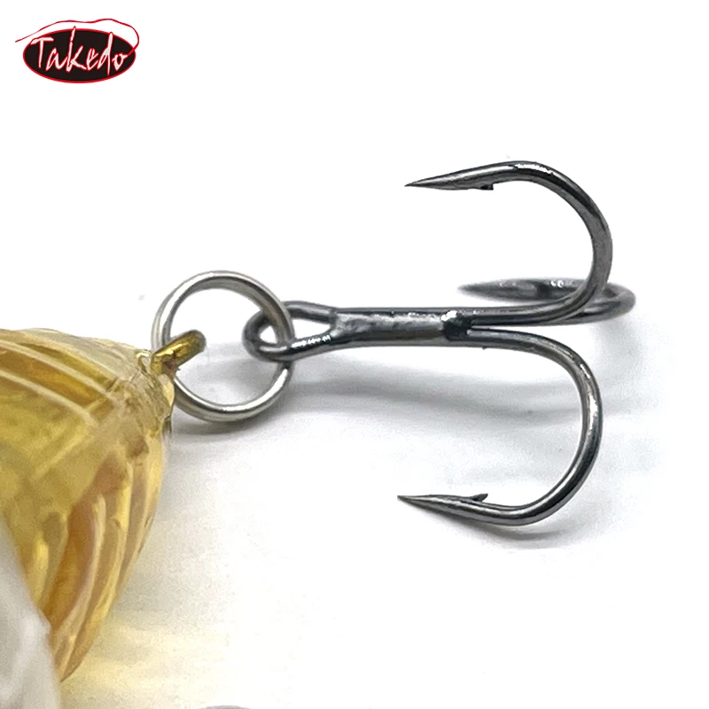 TAKEDO 4 Uds señuelo de pesca de cigarra 5CM 6G Wobblers Crankbait de agua superior con 8 #   Cebo artificial con anzuelos triples para carpa y bajo - imagen 3