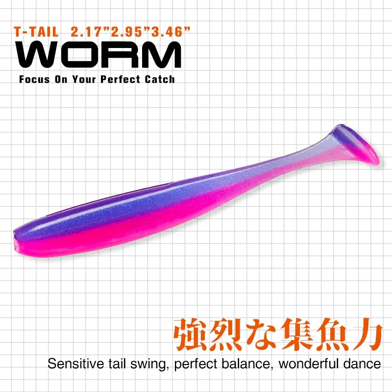 Tsurinoya T-Worm – Señuelo blando artificial con olor para lubina - imagen 4