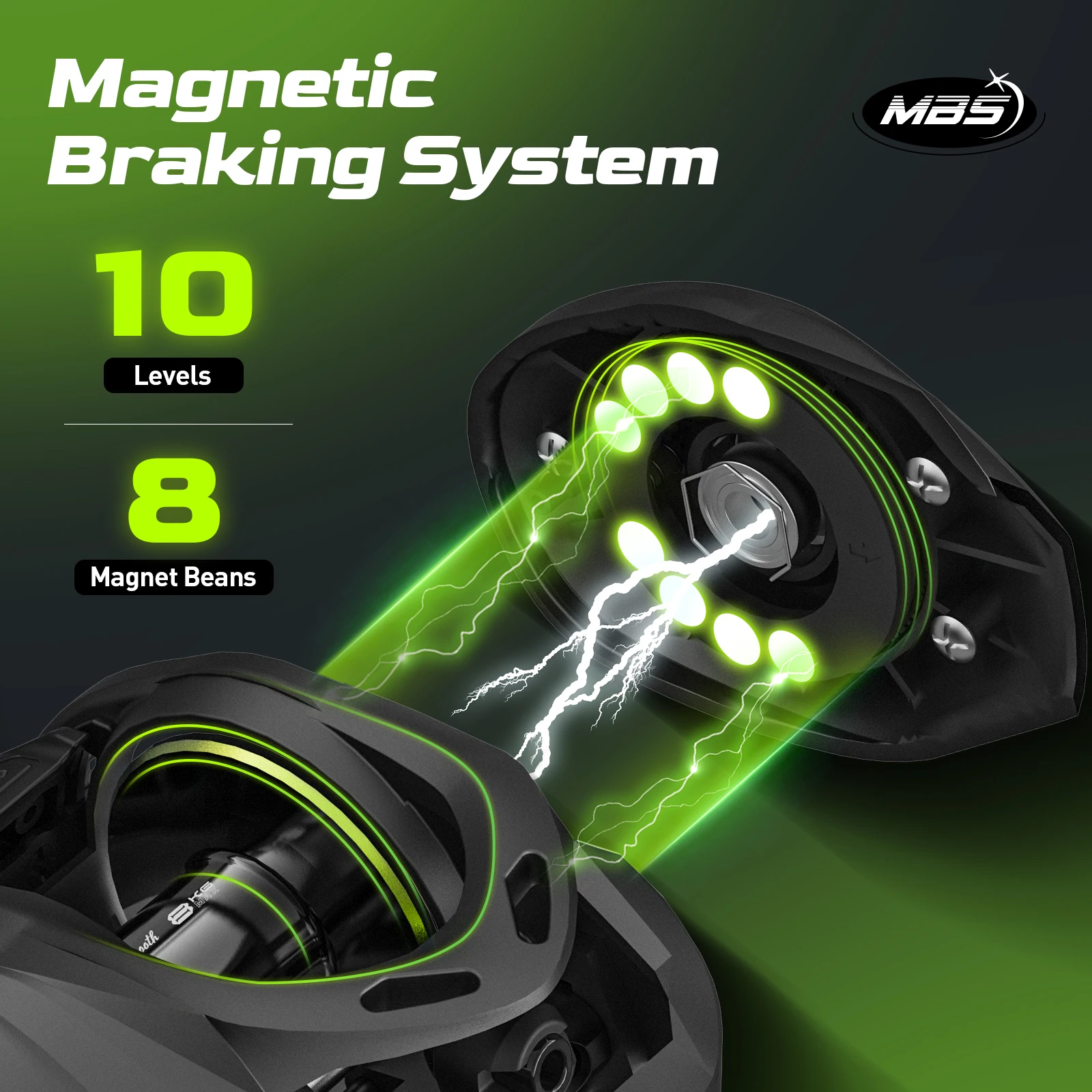 HANDING M1 Carrete de lanzamiento de cebo Arrastre máximo de 8 kg Perfil bajo Carrete de pesca 6+1 BB de doble escudo 7.2:1 Relación de transmisión 207G Lanzador de cebo duradero - imagen 4