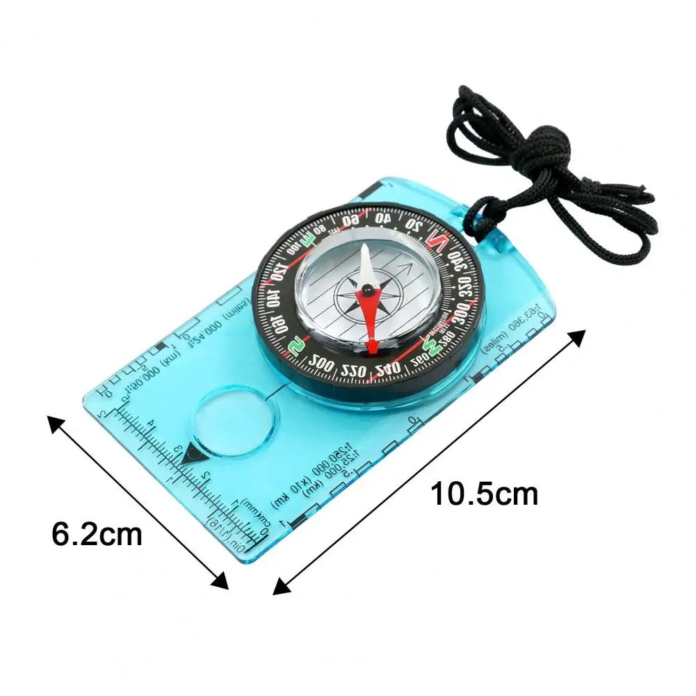Brújula de orientación al aire libre, cordón, brújula acrílica, lupa portátil, Esfera giratoria, brújula de navegación de supervivencia para senderismo - imagen 5