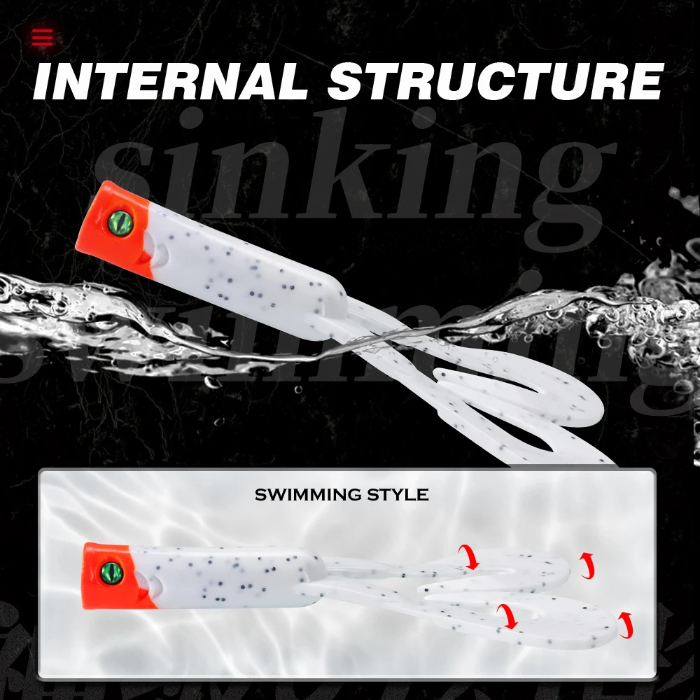 Hunthouse-señuelo de Pesca suave, 3 unidades/lote, 145mm, 21,7g, remolque de cola doble, Leurre giratorio de silicona para Lucio Barsch Zander Fish - imagen 3