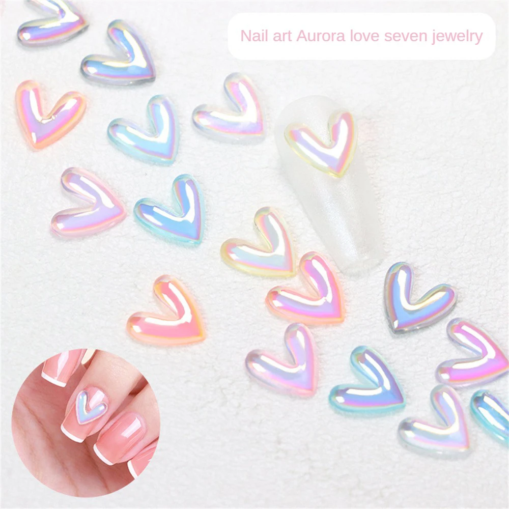 Elegantes pegatinas de arte de uñas en forma de corazón para un toque de brillo