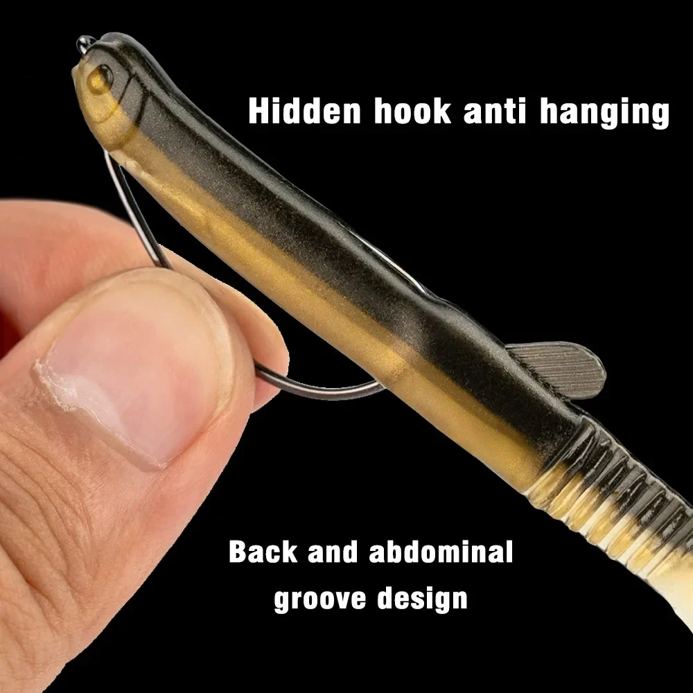 MNFT 7CM/2,2G señuelo de pesca con cola oscilante suave, cebo Artificial pequeño de silicona para lubina - imagen 5