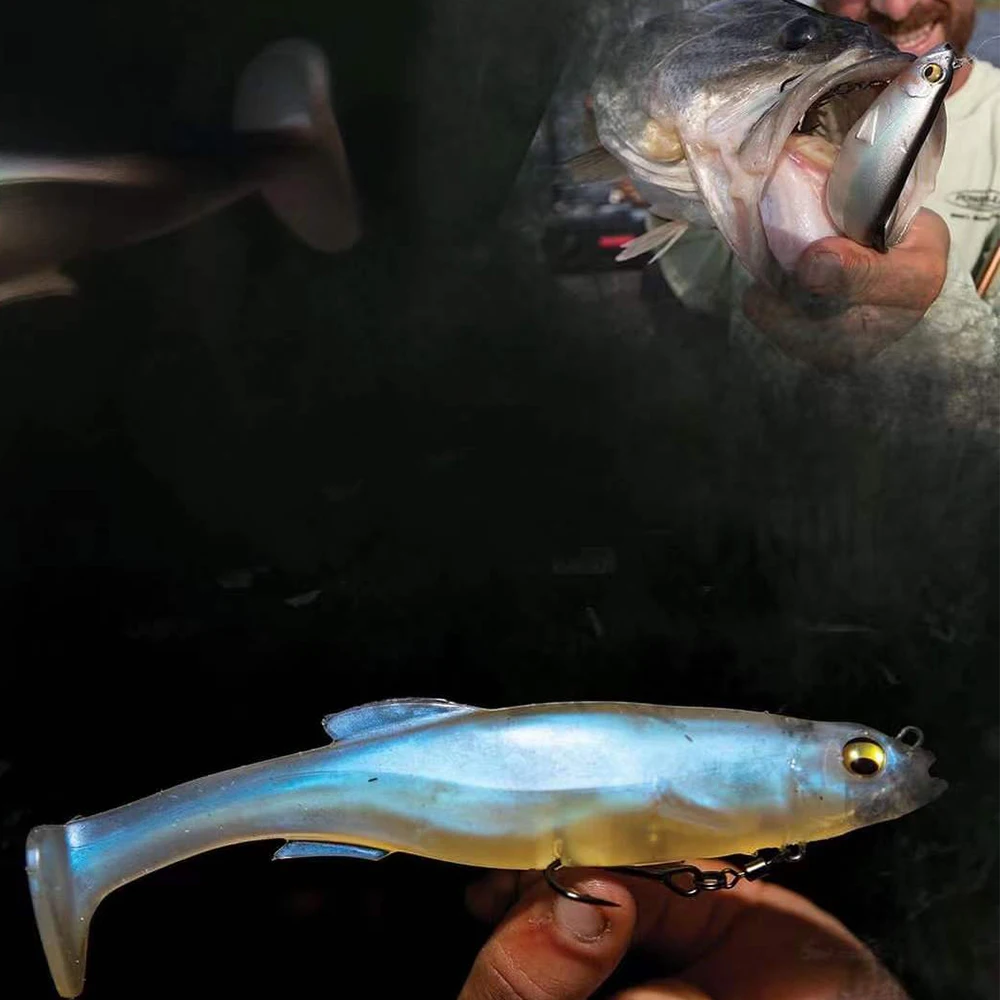 Señuelos de pesca Shad Bait Zander Pike Swimbait 12,5 cm/21g cola de paleta señuelo de plástico suave realista con gancho de agua dulce salada - imagen 5