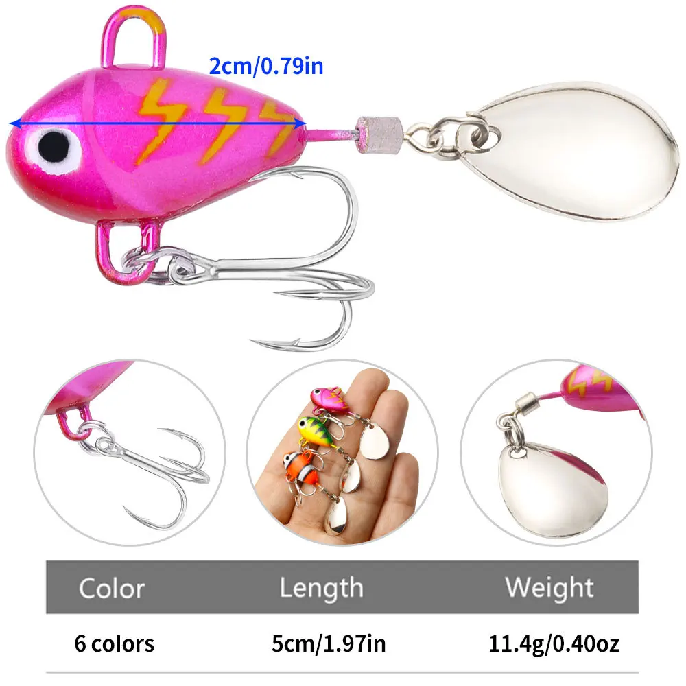 Señuelos de pesca giratorios, cebo Artificial de Metal, accesorios de pesca de carpa, 5CM, 10g, 1 ud. - imagen 2