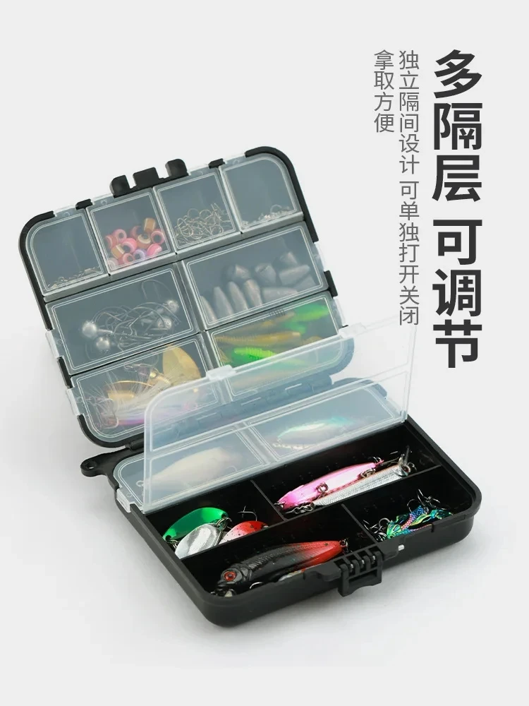 Aparejos de pesca PD, juego de 162/137 piezas, placa de hierro, lentejuelas, corredor de carretera, señuelo, cebo suave, manivelas, accesorios en caja - imagen 5
