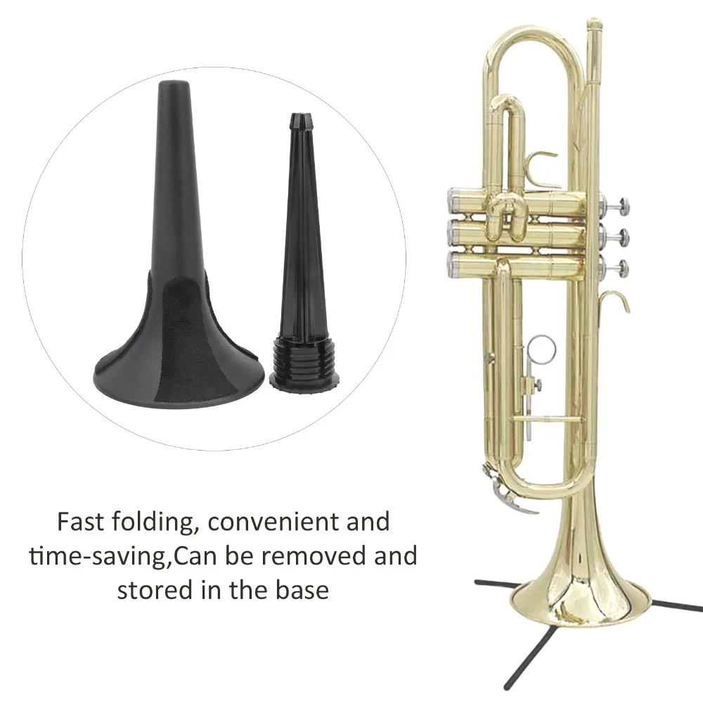 Soporte para trompeta de 5 patas ​   Desmontable ​ ​ Plegable ​ Soporte plegable para trompeta ​ ​ Base de soporte estable negra ​ Soporte de trompeta portátil ​ - imagen 4